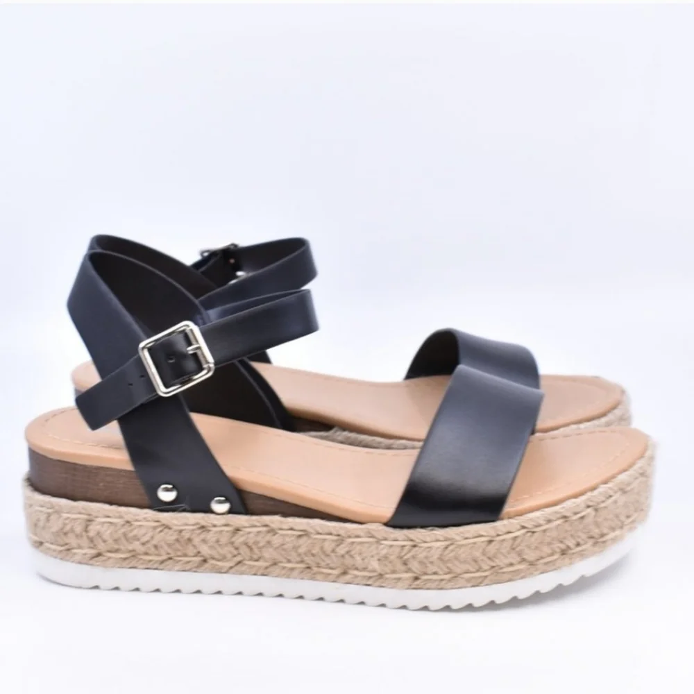 Black Espadrilles Sandals Size 11